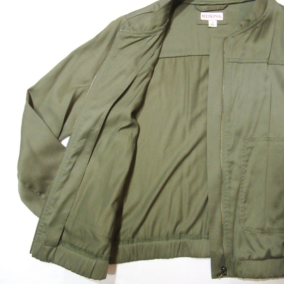 BOMBER JACKET//OLIVE GREEN - Picture 6 of 8